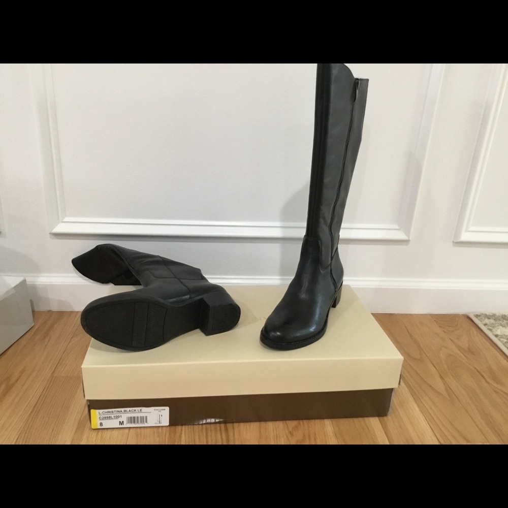 Brand new Franco Sarto black leather boots size 8